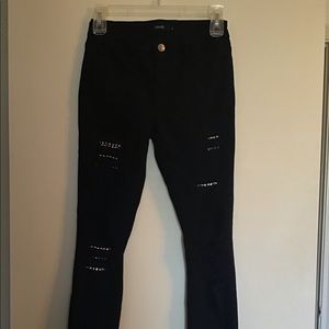 Cello Black studded skinny jeans